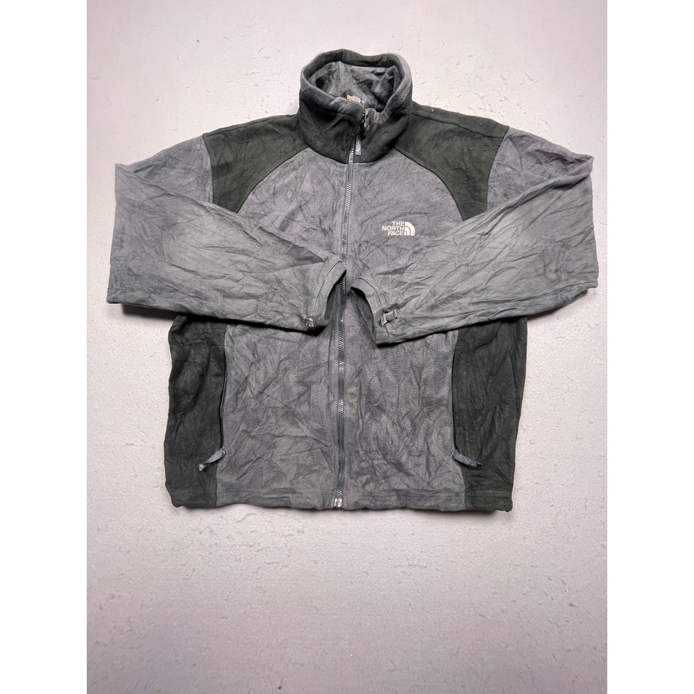 The North Face Denali Fleece Jacket Mens Medium Grey Polyester Full Zip Good